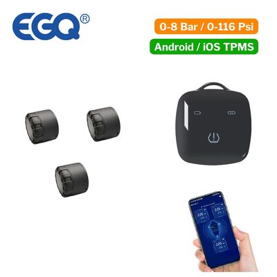 Motor Tricycle wireless BL8 External TPMS Sensor with Chargeable Receiver Keyboard and Mobile APP Compatible with Android & IOS
