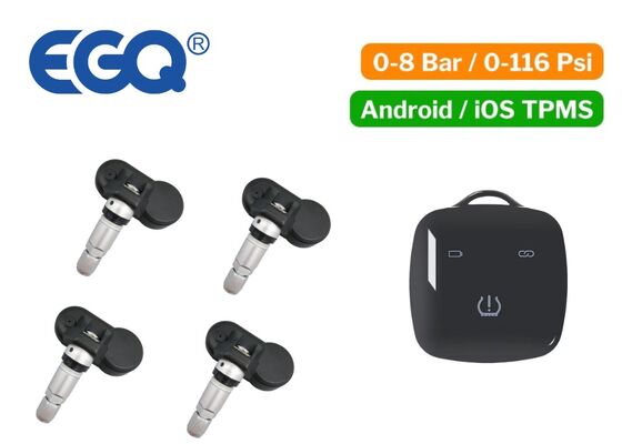 BL8 무선 내부 TPMS 센서, 충전식 수신기 열쇠고리 및 Android & IOS 호환 모바일 앱