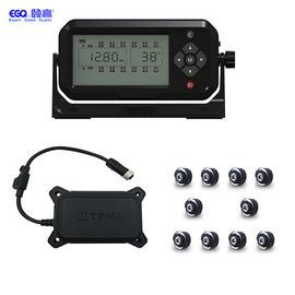 10 타이어 트럭 TPMS LCD 디스플레이 트레일러 타이어 감시 체계