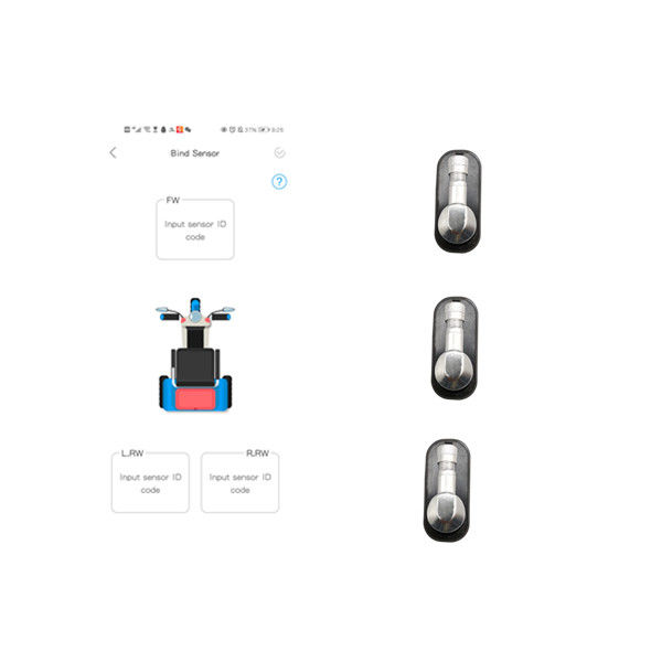 자전거 자전거 타이어 압력 센서 BLE 2.4Ghz를 위해 3 Wheeler TPMS를 향하세요