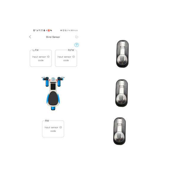 자전거를 위해 3 Wheeler 타이어 압력 센서 장치 120 Psi BLE 자전거 TPMS를 향하세요